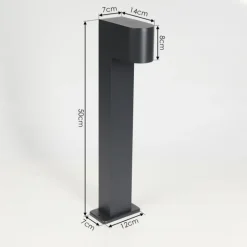 Borne lumineuse Kingstown Anthracite, 1 lumière