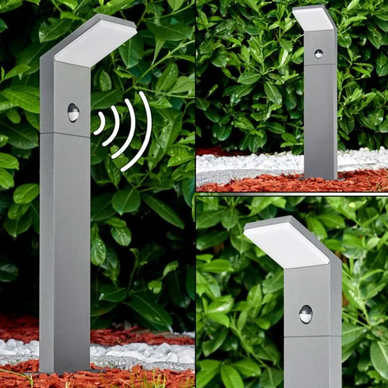 Borne lumineuse Korup LED Anthracite, 1 lumière, Détecteur de mouvement