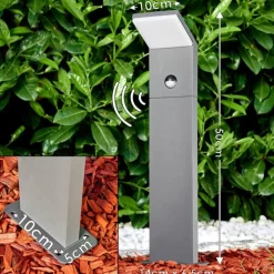 Borne lumineuse Korup LED Anthracite, 1 lumière, Détecteur de mouvement