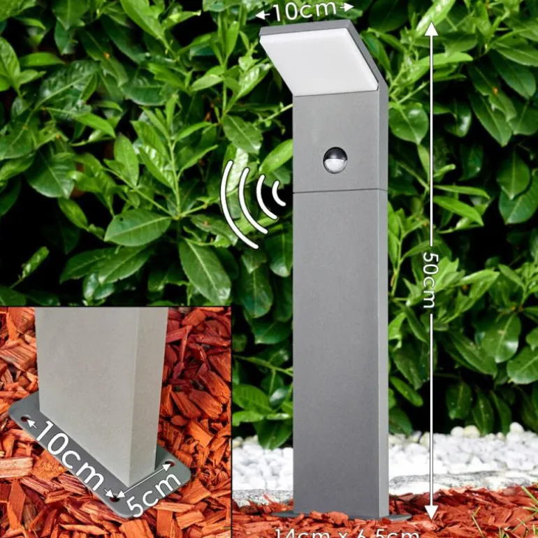 Borne lumineuse Korup LED Anthracite, 1 lumière, Détecteur de mouvement