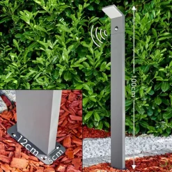 Borne lumineuse Korup LED Anthracite, 1 lumière, Détecteur de mouvement