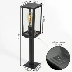 Borne lumineuse Lapa Noir, 1 lumière