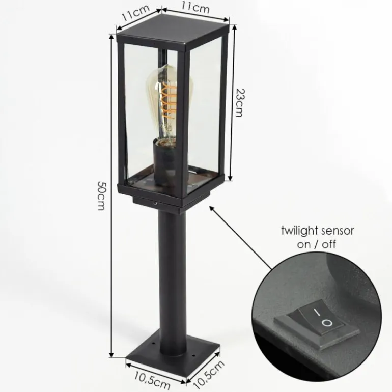 Borne lumineuse Lapa Noir, 1 lumière
