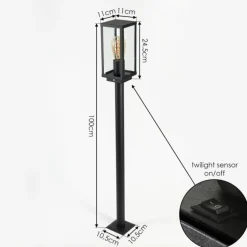 Borne lumineuse Lapa Noir, 1 lumière