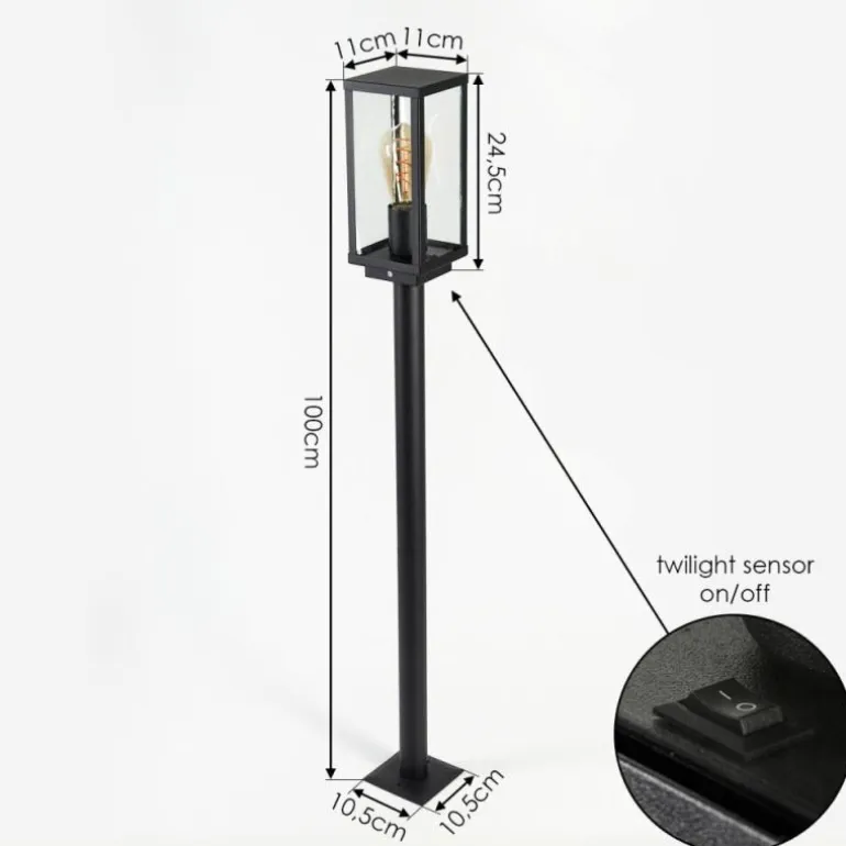 Borne lumineuse Lapa Noir, 1 lumière
