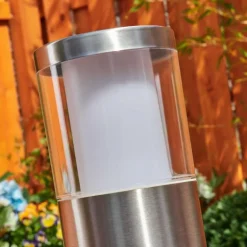 Borne lumineuse Leon LED Nickel mat, 1 lumière