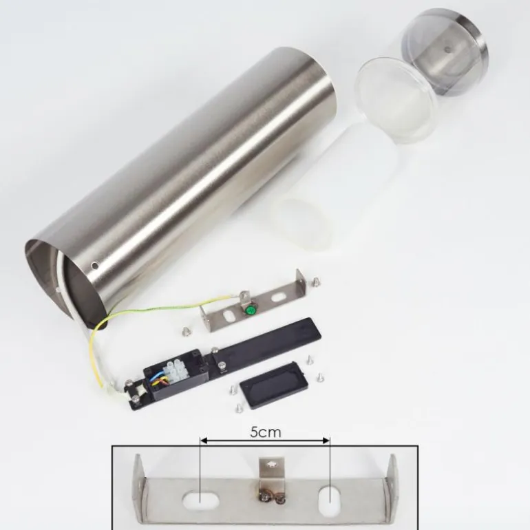 Borne lumineuse Leon LED Nickel mat, 1 lumière