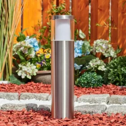 Borne lumineuse Leon LED Nickel mat, 1 lumière