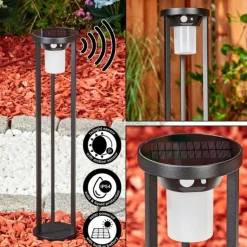 Borne lumineuse Lokpano LED Noir, Blanc, 1 lumière, Détecteur de mouvement