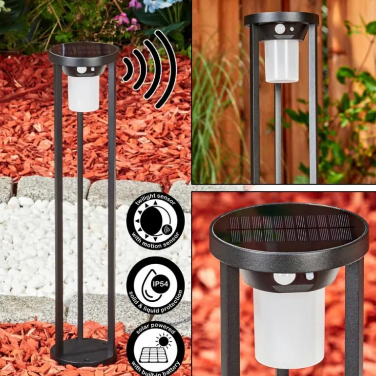 Borne lumineuse Lokpano LED Noir, Blanc, 1 lumière, Détecteur de mouvement