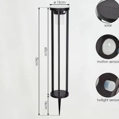 Borne lumineuse Lokpano LED Noir, Blanc, 1 lumière, Détecteur de mouvement