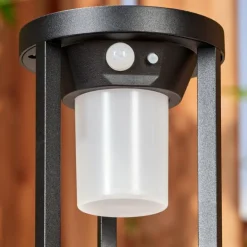 Borne lumineuse Lokpano LED Noir, Blanc, 1 lumière, Détecteur de mouvement