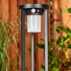 Borne lumineuse Lokpano LED Noir, Blanc, 1 lumière, Détecteur de mouvement