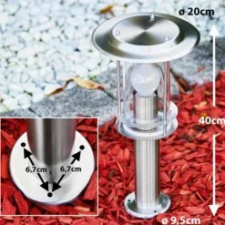 Borne lumineuse Mulo Acier inoxydable, 1 lumière