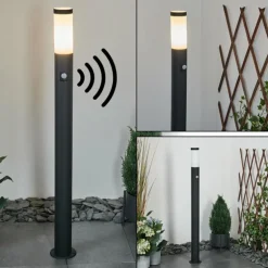 Borne lumineuse Ruti Noir, 1 lumière, Détecteur de mouvement