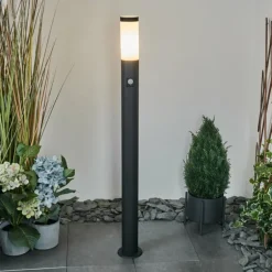Borne lumineuse Ruti Noir, 1 lumière, Détecteur de mouvement