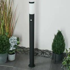 Borne lumineuse Ruti Noir, 1 lumière, Détecteur de mouvement