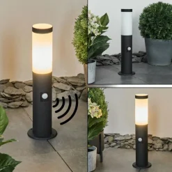 Borne lumineuse Ruti Noir, 1 lumière, Détecteur de mouvement