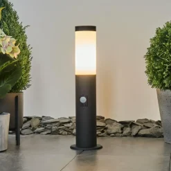 Borne lumineuse Ruti Noir, 1 lumière, Détecteur de mouvement