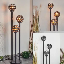 Borne lumineuse Saaseg Noir, 3 lumières