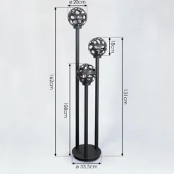 Borne lumineuse Saaseg Noir, 3 lumières