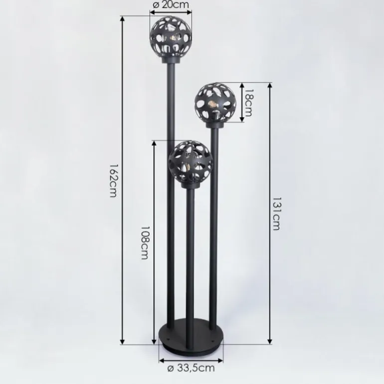 Borne lumineuse Saaseg Noir, 3 lumières