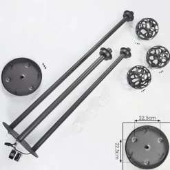 Borne lumineuse Saaseg Noir, 3 lumières
