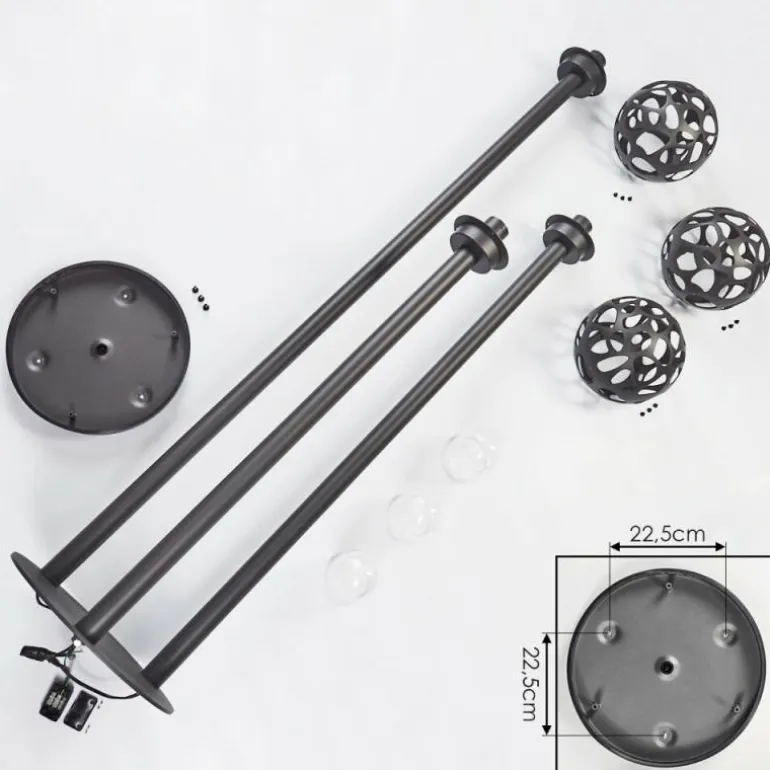 Borne lumineuse Saaseg Noir, 3 lumières