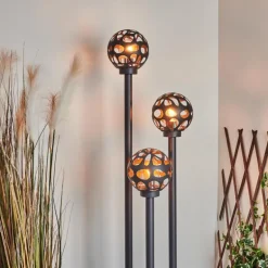 Borne lumineuse Saaseg Noir, 3 lumières