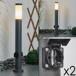 Borne lumineuse Sessa Anthracite, 1 lumière
