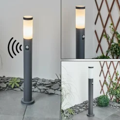 Borne lumineuse Sessa Anthracite, 1 lumière, Détecteur de mouvement