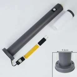 Borne lumineuse Sessa Anthracite, 1 lumière, Détecteur de mouvement