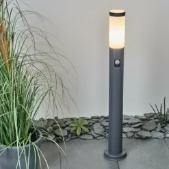 Borne lumineuse Sessa Anthracite, 1 lumière, Détecteur de mouvement