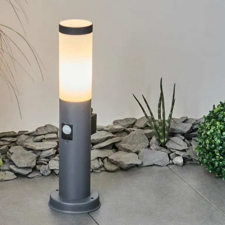 Borne lumineuse Sessa Anthracite, 1 lumière, Détecteur de mouvement