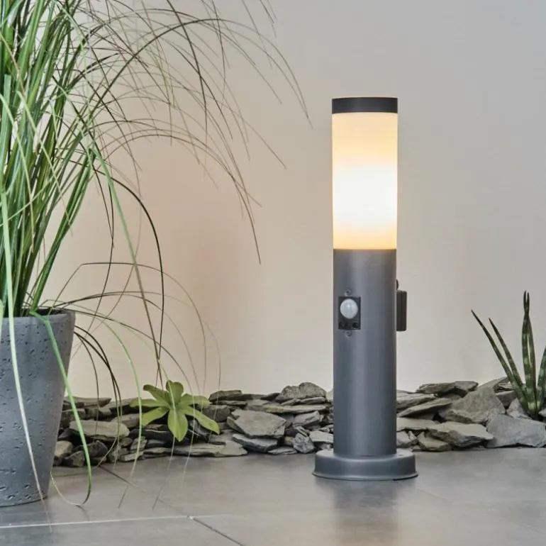 Borne lumineuse Sessa Anthracite, 1 lumière, Détecteur de mouvement