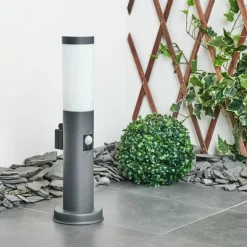 Borne lumineuse Sessa Anthracite, 1 lumière, Détecteur de mouvement