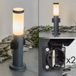 Borne lumineuse Sessa Anthracite, 1 lumière