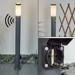 Borne lumineuse Sessa Anthracite, 1 lumière, Détecteur de mouvement