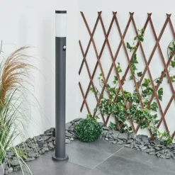 Borne lumineuse Sessa Anthracite, 1 lumière, Détecteur de mouvement