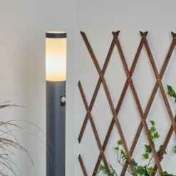 Borne lumineuse Sessa Anthracite, 1 lumière, Détecteur de mouvement