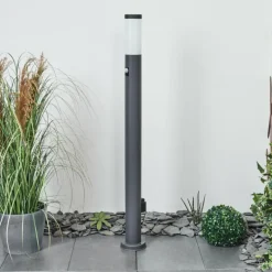 Borne lumineuse Sessa Anthracite, 1 lumière, Détecteur de mouvement