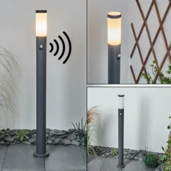 Borne lumineuse Sessa Anthracite, 1 lumière, Détecteur de mouvement