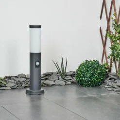 Borne lumineuse Sessa Anthracite, 1 lumière, Détecteur de mouvement