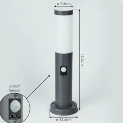 Borne lumineuse Sessa Anthracite, 1 lumière, Détecteur de mouvement