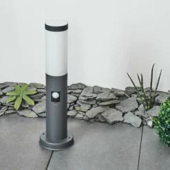 Borne lumineuse Sessa Anthracite, 1 lumière, Détecteur de mouvement