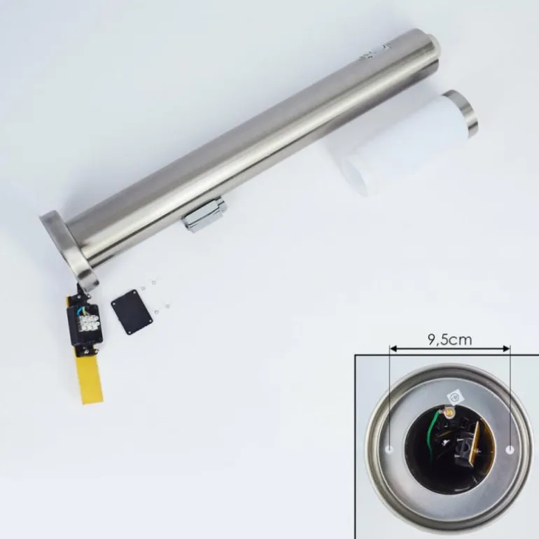 Borne lumineuse Sessa Nickel mat, 1 lumière, Détecteur de mouvement