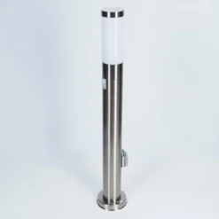 Borne lumineuse Sessa Nickel mat, 1 lumière, Détecteur de mouvement