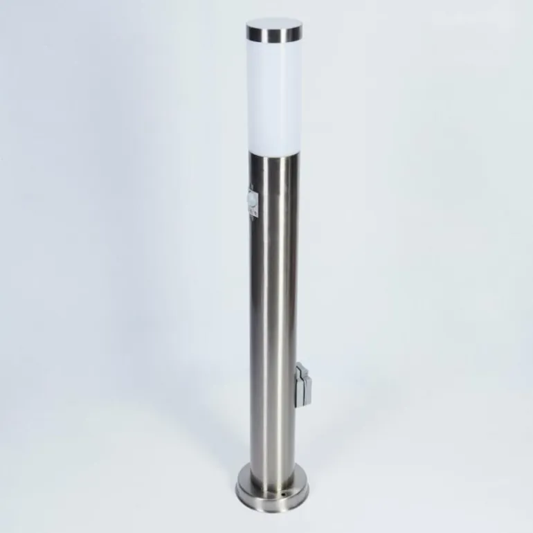 Borne lumineuse Sessa Nickel mat, 1 lumière, Détecteur de mouvement
