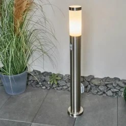 Borne lumineuse Sessa Nickel mat, 1 lumière, Détecteur de mouvement