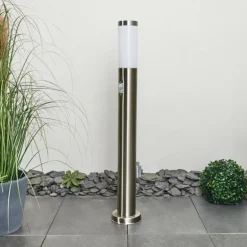 Borne lumineuse Sessa Nickel mat, 1 lumière, Détecteur de mouvement